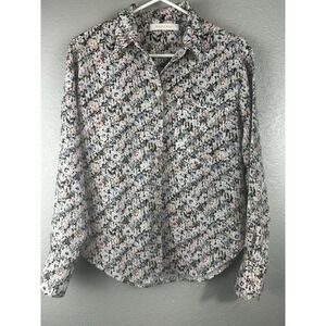 See by‎ Chloe Colorful Floral Print Button Up Long Sleeve Career Designer Small